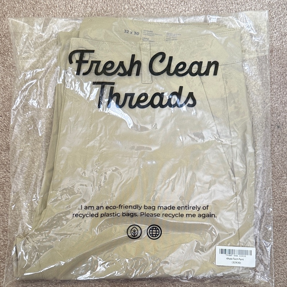 Fresh Clean Threads - Khaki Stretch Tech Pant - 32x30